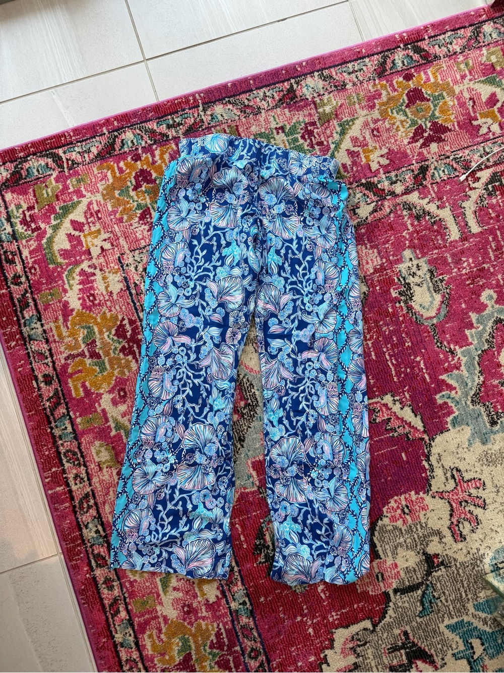 Lilly Pulitzer Blue Floral Wide Leg Jumpsuit